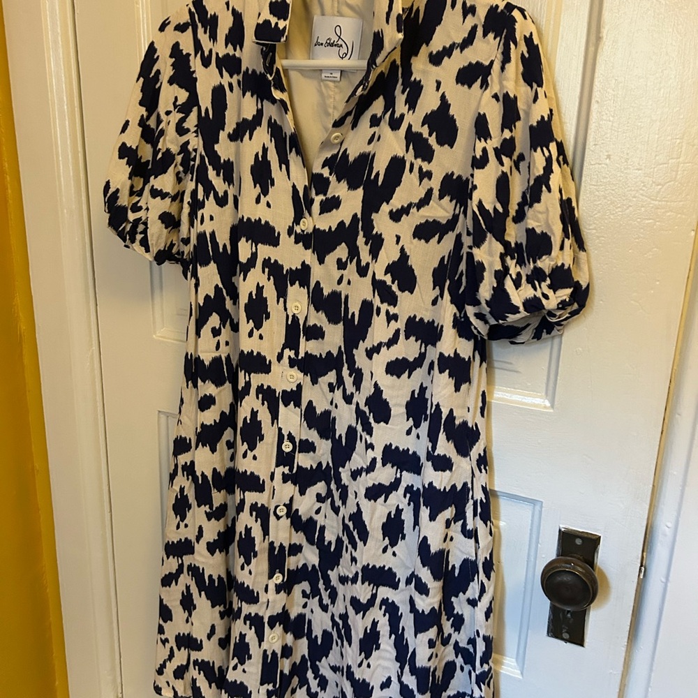 Sam Edelman Navy and White Patterned Dress